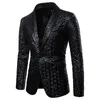 Costumes pour hommes Blazers brillant or paillettes costume veste hommes marque col châle un bouton Blazer veste hommes fête mariage marié robe de bal Blazers 230808