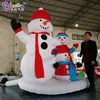 wholesale Customized 2.7x2x2.6mH advertising inflatable Christmas snowman family blow up cartoon character for outdoor park decoration toys sport