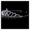 Headpieces Beautif Shiny Crystal Bridal Tiara Party Pageant Plated Crown Hairband Accessories Drop Delivery Events DHV0W