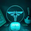 Nachtverlichting The Last Of Us 2 Game LOGO Lamp 3D Led RGB Verjaardag Cool Cadeau voor vriend Gaming Room Table Kleurrijke Mark Decoratie