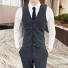 Männer Westen 2023 Stil Hohe Qualität Reine Baumwolle Business Weste/Männlichen Slim Fit Plaid Freizeit Anzug Weste/mann Blazer S-4XL