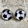 Orecchini sportivi con borchie in vetro Creative Baseball Football Basketball Ball Ear Studs Accessori per gioielli di moda