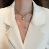 Choker Fashion Metal Golden Chain Love Heart Ожерелье для женщины 2023 Женские аксессуары Y2K в стиле подарок шарм роскошные ювелирные украшения