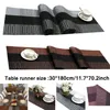 Kompatibla placemats Table Runner 1 Piece Crossweave Woven Vinyl Table Runner Washable 30x180cm 12x70 86inch232s