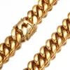 Acciaio inossidabile 316L Miami Cuban Link Chain Collane Bracciali Hip Hop Lucido placcato oro 18 carati Cast Punk Set di gioielli Catene girocollo per uomo Donna 6mm-22mm