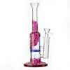 Heady Glass Water Bongs 9inch Hookahs Charm Purple Oil Rig Comb Perc Dab Rigs 14mm Female Honeycomb Perc Hookah Water Pipes Waterpipe