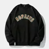 Mens Hoodies Sweatshirts Heavyweight Japanese Retro Round Neck Hip Hop Letter Make Brodered Patch Pullover Sweat Shirts Male Topps 230808