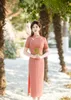 Ethnische Kleidung Sommer elegante schlanke rosa Qipao chinesischen Stil Kleid Frauen verbessern Kurzarm Cheongsams traditionelle Robe