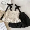 Kleding Sets 2023 Zomer Mode Pakken Voor Meisjes Polka Dot Top Shorts 2 Delige Set Pak Celebrity Stijl Elegante kinderen