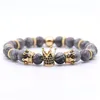 Bijoux Mticolor Support Fba Goutte Roche Volcanique Naturelle Bracelet Perlé À La Main Incrusté Zircon Couronne Mode Charme Livraison Fête Même Dhymq