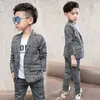 Clothing Sets School uniform Dress for boys Formal Birthday Suits for Weddings Blazer Pants 2Pcs Kids Gentleman Party Child Clothing Sets F64 230809