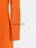 Grundläggande casual klänningar Lanmrem Tassel Pleated Dress Women Round Neck Long Sleeves Orange Color Fashion Dresses Party Clothes 2023 Autumn New 2DA1808 J2308009