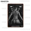 Sexy Girl Metal Sticker Sexy Woman Iron Painting Vintage Beauty Lady Metal Poster Black Stockings Plump Body Woman Decorative Tin Plate Plaque Home Decor 30X20CM w01