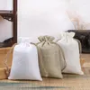 Gift Wrap 10Pcs Heart Shape Jute Drawstring Bag 10x14cm Jewelry Small Pouches Wedding Christmas Package Pocket