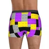 Underpants Sexy Boxer Purple Building Blocks Bricks Master Shorts Panties Men Underwear Breathable For Homme Plus Size