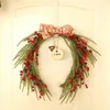 Декоративные цветы двери венки искусственные красные ягоды и сосновая конусная венок, висящий декор рождественский орнамент гирлянды
