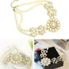 Choker Imitation Perle Fleur Collier Romantique Brillant Bijoux Pour Demoiselle D'honneur Mariage Mascarade