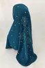 Cachecóis (12 peças/lote) Pérolas de design Strass Hijab muçulmano e lenço islâmico de uma peça pode escolher cores ML120