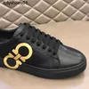 Feragamos Herren Casual Vielseitig Bedruckte Schuhe Boardschuhe Atmungsaktive Schuhe Sportlich und Nylon Friseur Trendige Marke Echte Einzelschuhe Leder 1HNW