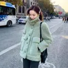 Casaco de lã grossa moda coreana de pele feminina 2023 casaco de pele de carneiro de uma peça casacos quentes outwear