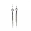 Dangle Earrings Genuine 925 Sterling Silver Enchanted Tassels Drop For Women Fine Jewelry Berloques Ear Brincos Wholesale