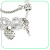 Brins bracelet charme de cristal blanc perles de coeur diy bijoux pendentif entier4655499