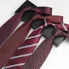 Slim Skinny Neckties Classic Mens Stripe Plaid Floral Wine Blue Wedding Ties Jacquard Woven Silk Neck Ties 8cm