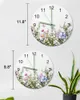 Wall Clocks Vintage Watercolor Flower Plant Luminous Pointer Clock Home Ornaments Round Silent Living Room Office Decor