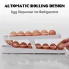 Food Savers Storage Containers Egg Rack Dispenser Container Box Accessory Automatic Kitchen Fridge Scrolling Holder Organizer Refrigerator 230809