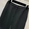 2023 Otoño Chaleco a rayas negras Conjuntos de pantalones de dos piezas Sin mangas Con cuello en V Top de un solo pecho Trajes de pantalones largos Conjunto Trajes de dos piezas B3G082338