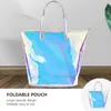 Borse portaoggetti Clear Tote Borsa a tracolla olografica Shopping da spiaggia impermeabile di grande capacità per ragazza