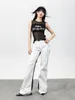 Men's Pants 27-46 2023 Men Women Clothing Original Fashion Niche Black White Splice Leather Push Leg Mop Plus Size Costumes