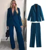 Women s Two Piece Pants TRAF Spring sets 2023 Fashion Suits Chic Slim Women Two piece set Blazer Straight Leisure Party Youth 2 piece Set Suit 230809