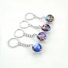 Keychains unisex 12 Constellation Keychain Sphere Crystal Key Rings Scorpio Aquarius Leo Aries Birthday Presentes smycken