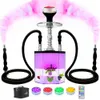 Hookah set hookahs 2 slang Hopah Shisha med allt modern hexagon qiqici geometri styleacrylic hookah med resväska hkd230809