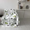 Coperte Fasce Animale verde dinosauro pianta corallo coperta coperta letto flanella divano tiro coperta tessili per la casa per bambini piccola coperta Z230809