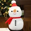 Hurtowe wypchane zabawki niestandardowe Święta Świętego Mikołaja Elk Snowman Różne rozmiary Soft Słodka Plush Flush Flexed Zabawna