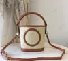 7A Designer Straw Bag PETIT BUCKET RAFFIA Designer Shoulder Totes Circle Logo 6 Colors Summer Beach 3 Size Large Shopping Bag