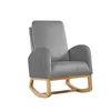 Rocking Chair Mid-Century Modern Rocking Armchair Upholstered Tall Back Accent Glider Rocker,Gray
