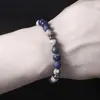 Strand Natural Stone Women's Hand Armband Old Blue Mönster Armband Par smycken Vulkanisk pärlor kan också appliceras på män