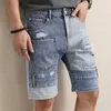 Nouveau DSQ mode hommes patch denim shorts pantalons hommes dislocation asymétrique Multi poche couleur contraste art homme