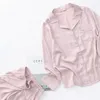 Women's Sleepwear Pink Leopard Pajamas Set Satin Women Loungewear Casual 2PCS Shirt&Pants Faux Silk Nightwear Intimate Lingerie