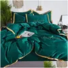 Bedding Sets Four-Piece Silk Cotton King Queen Size Soft Printed Quilt Er Pillow Case Duvet Brand Bed Comforters Fast Drop Delivery Dhgjt