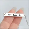 Pendant Necklaces New Minimalist Bar Necklace Personlized Simple Carved Love Arrow Three Colors For Girls Women Fashion Jewelry Drop D Dhiux