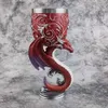 3D stereoskopisk snidning Tall Glass Medieval Retro vinglasharts Rostfritt stål foder vinglas HKD230809