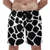 Pantaloncini da uomo Board Cow Print Skin Texture Casual Costume da bagno Macchie bianche e nere Asciugatura rapida Sport Surf Beach