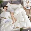 Bedding Sets Four-Piece Silk Cotton King Queen Size Soft Printed Quilt Er Pillow Case Duvet Brand Bed Comforters Fast Drop Delivery Dhgjt