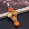 Pendant Necklaces Hermosa Fantasy Natural Origin Dichroic Glass Charms Necklace 2 1/8 Inch A688