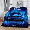 Dekens Inbakeren 3D Mustang Car HD Ford GTR Deken gebruikt voor familie slaapkamers bedden banken picknicks reizen kantoorhoezen kinderdekens Z230809