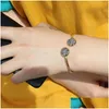 Cuff Top Quality Druzy Bangles Round Natural Geode Stone Rhinestone Pave Drusy Charm Expandable Wire Bracelets For Women Fashion Drop Dhtjq